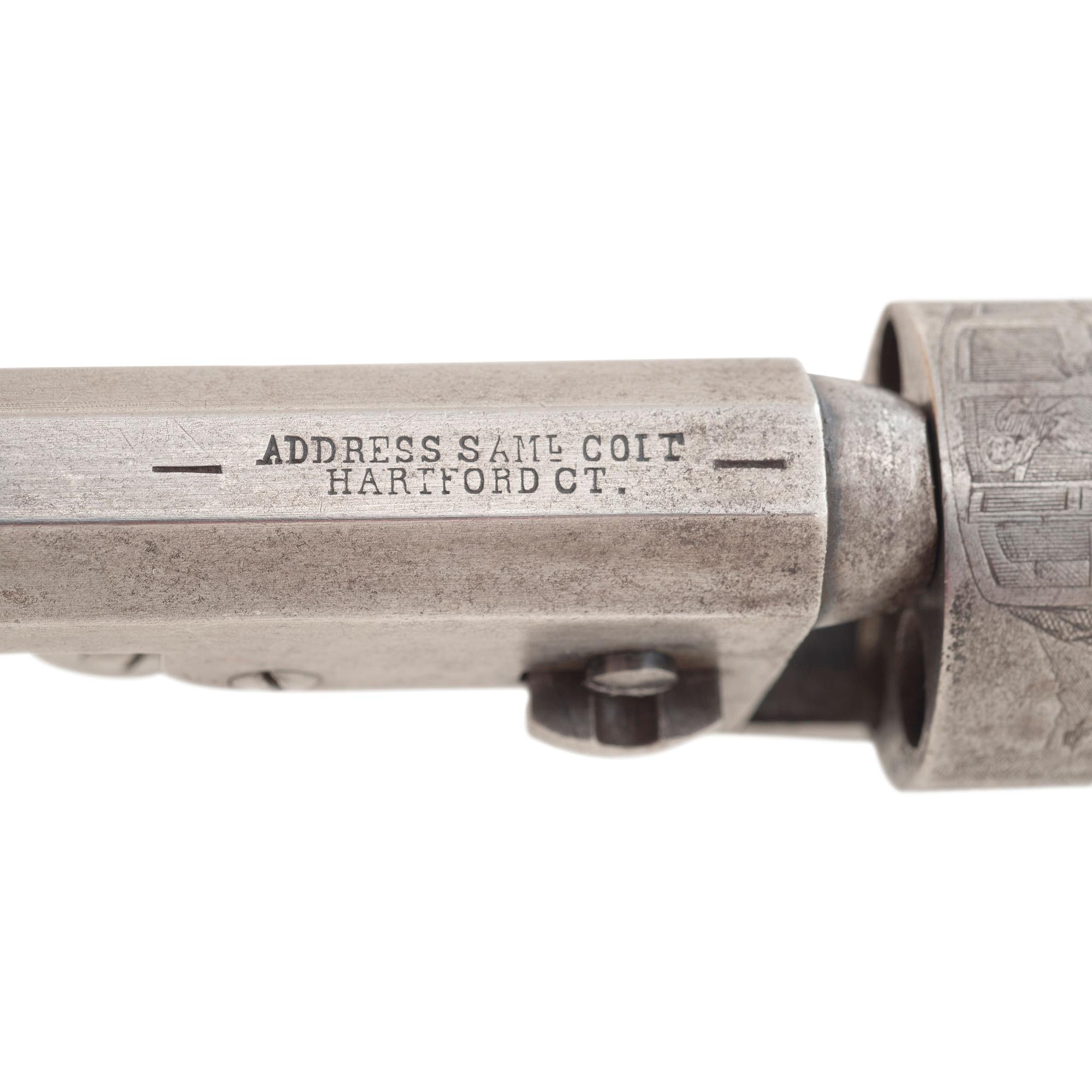 Colt Model 1849 Pocket Revolver with 5" Barrel and Hartford Address