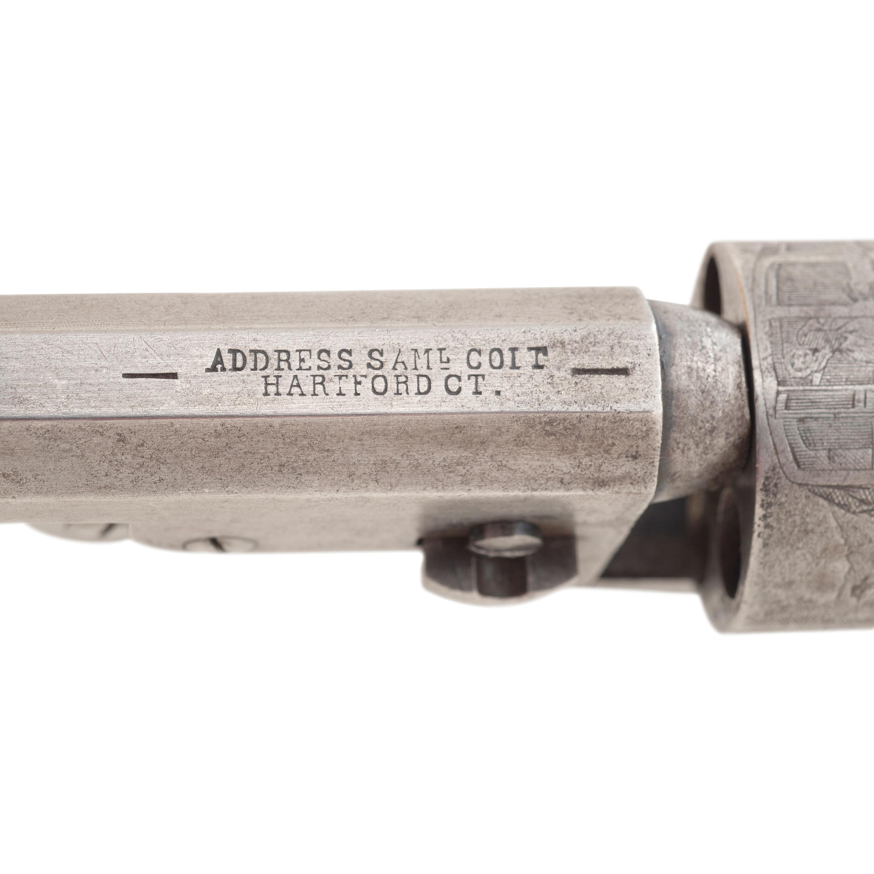 Colt Model 1849 Pocket Revolver with 5" Barrel and Hartford Address