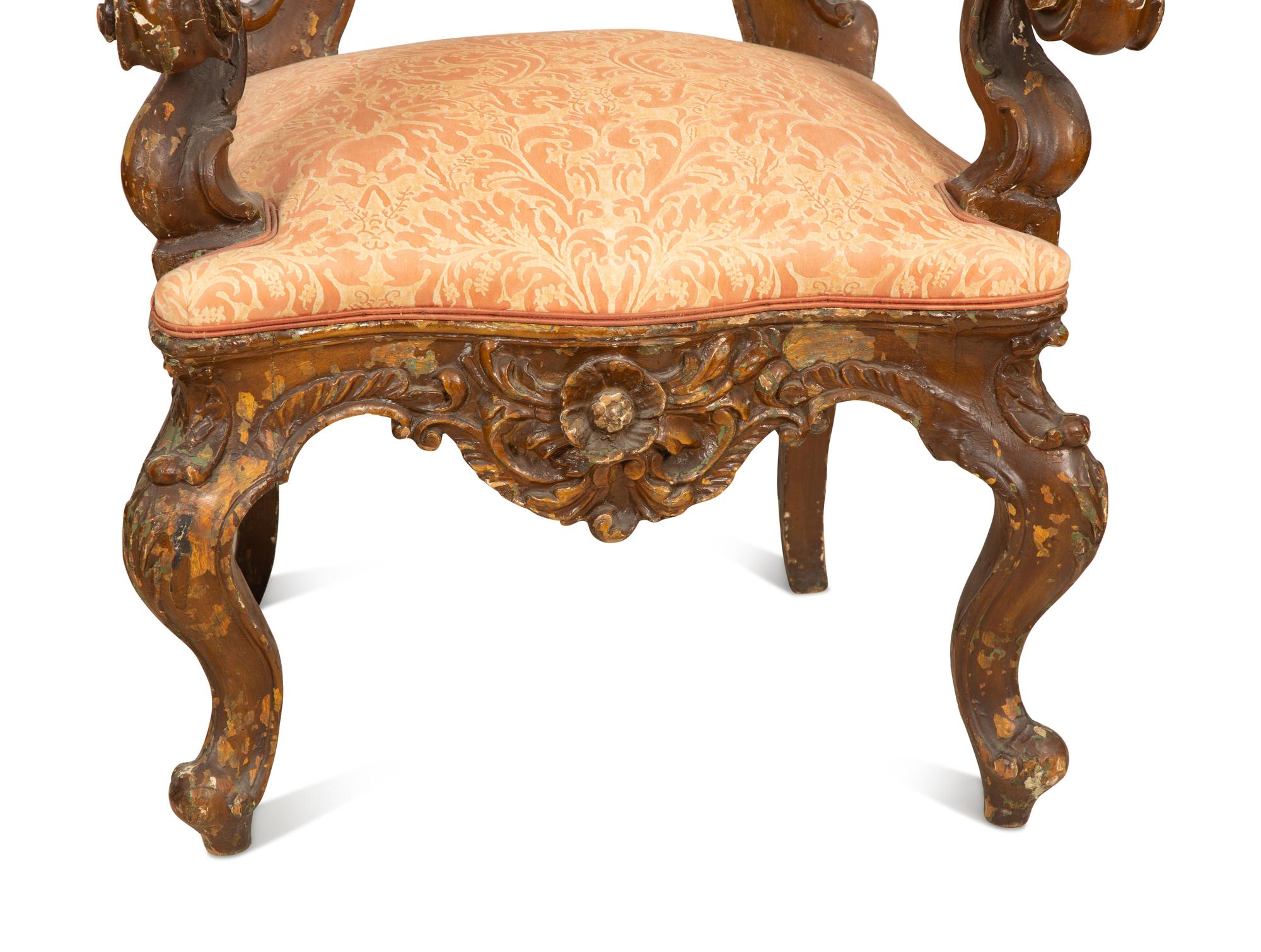 An Italian Rococo Style Three-Piece Seating Suite