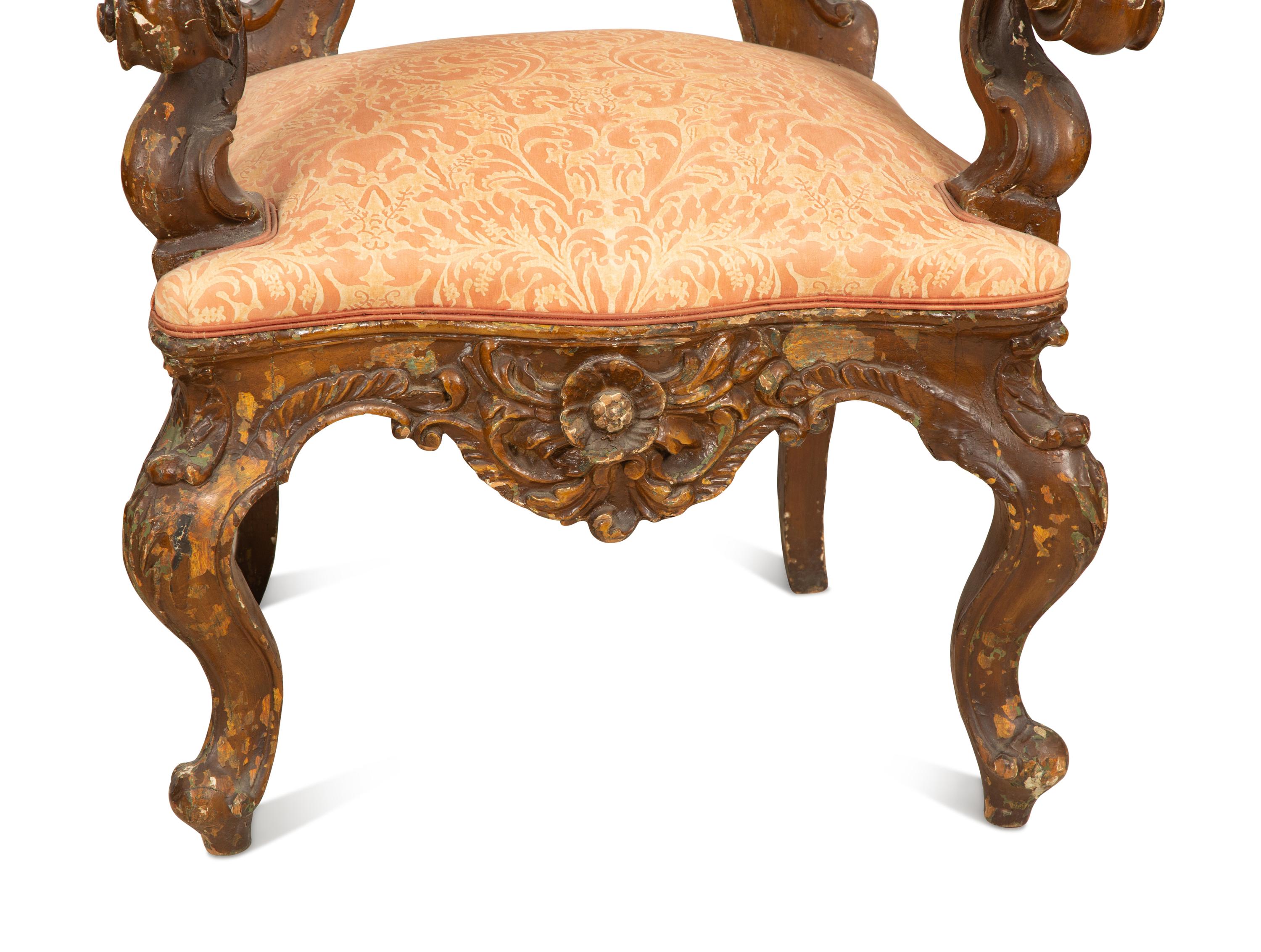 An Italian Rococo Style Three-Piece Seating Suite