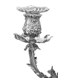 A Monumental Pair of Victorian Silver Four Light Candelabra