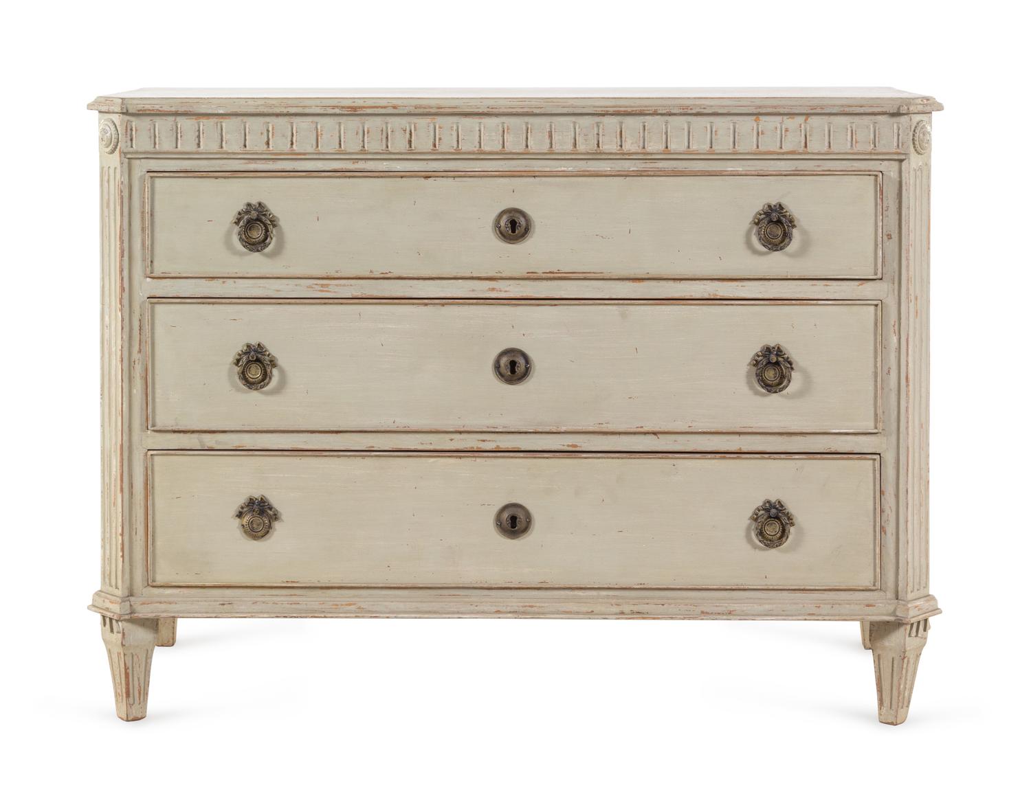 A Gustavian Style White-Painted Chest of Drawers