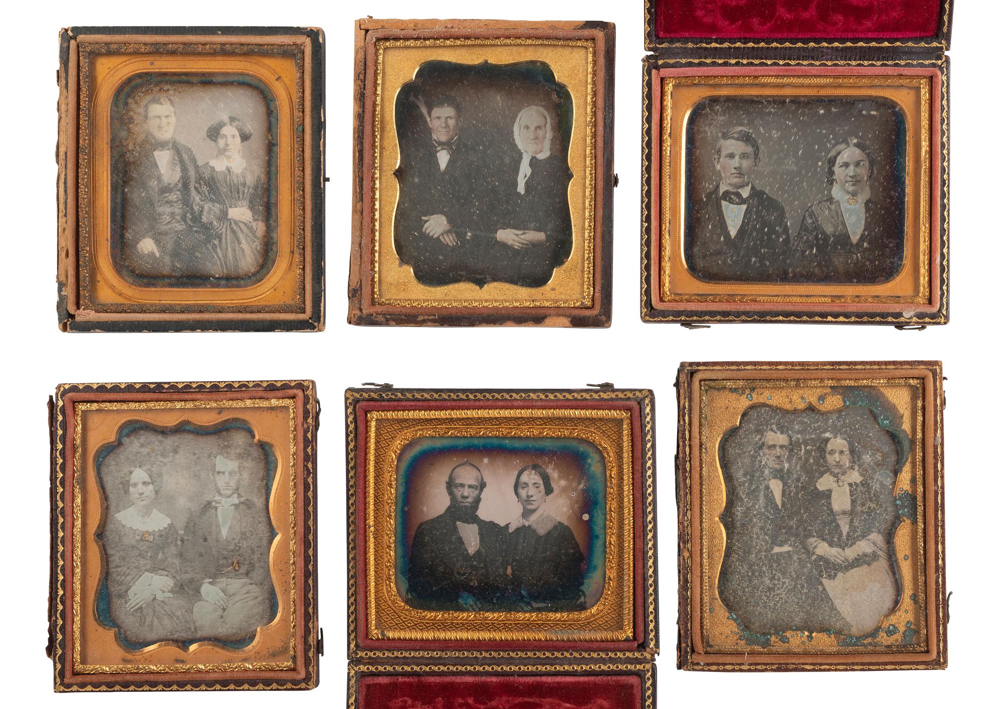 [EARLY PHOTOGRAPHY]. 24 sixth plate daguerreotypes featuring couples.