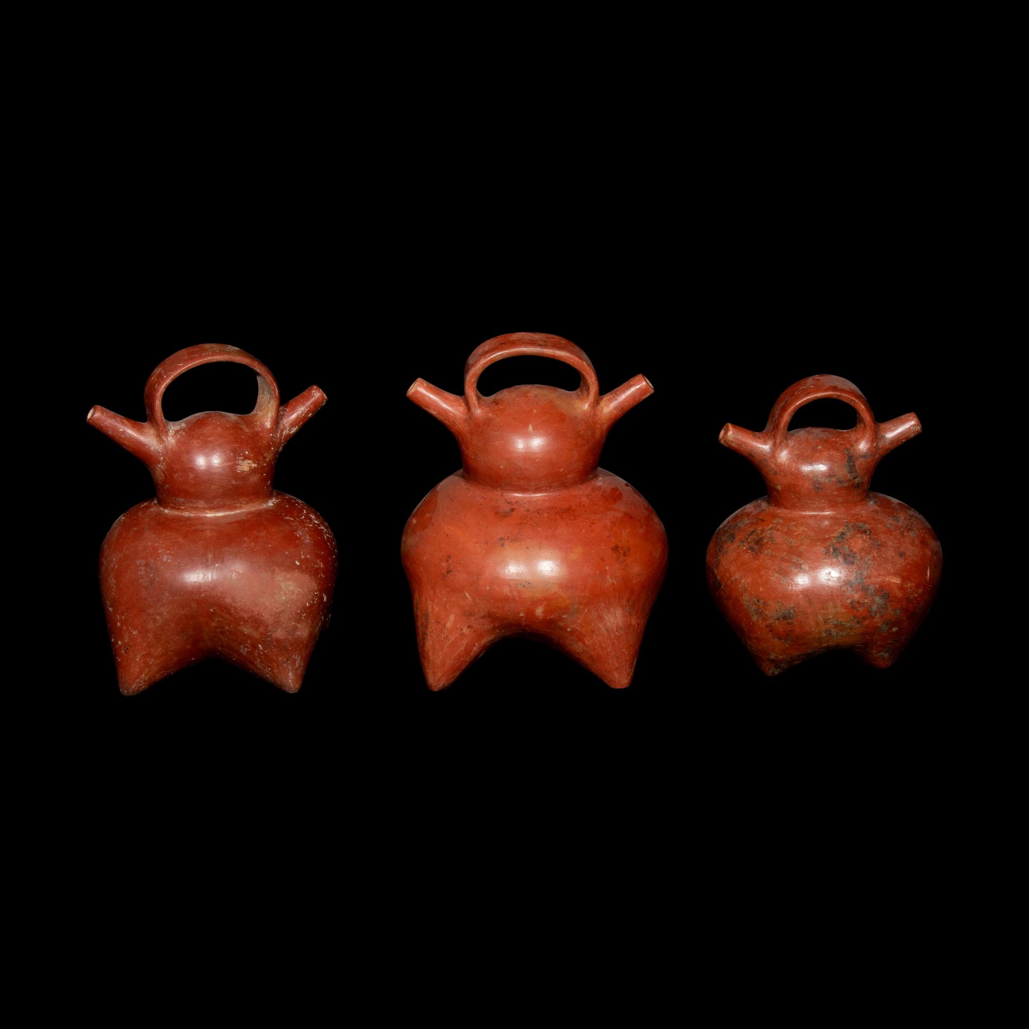 Three Calima Redware Alcarrazas