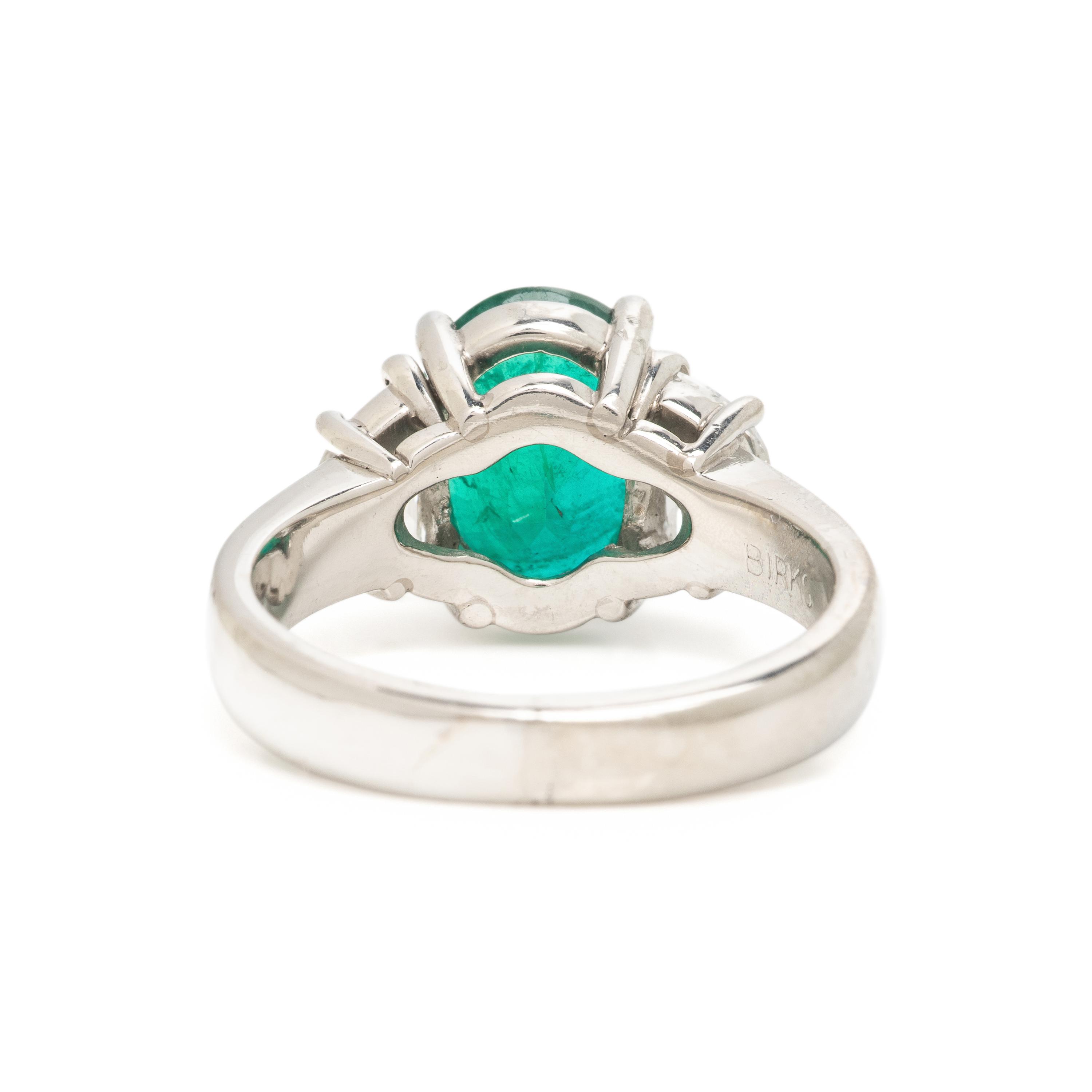 Birks, Emerald and Diamond Ring