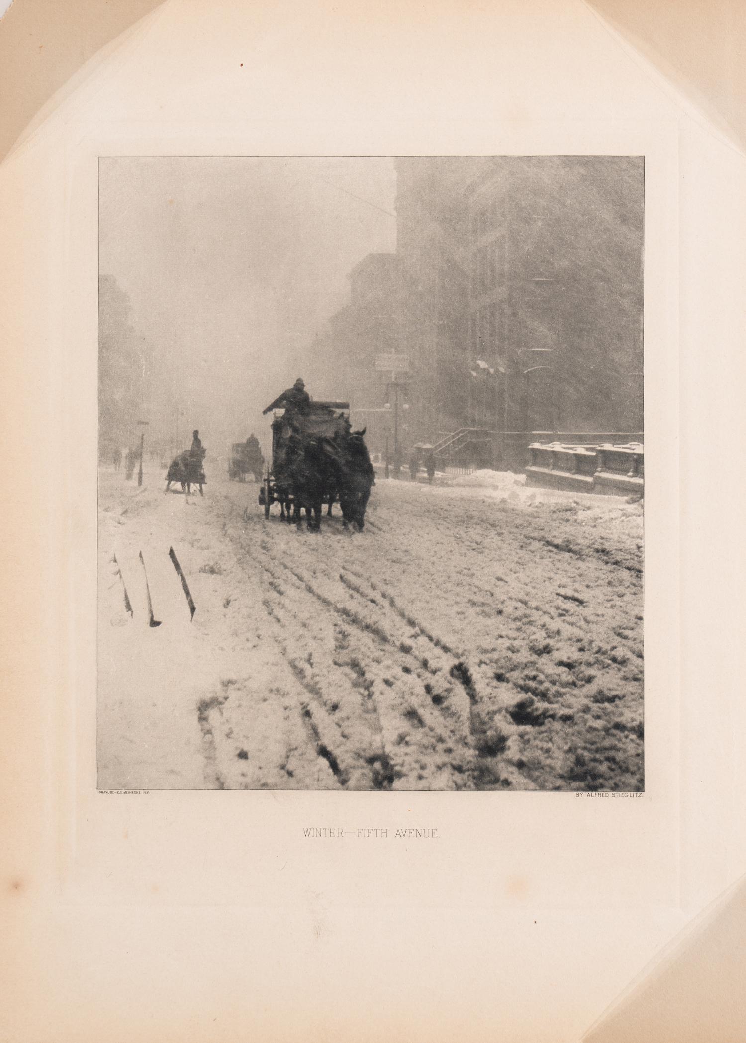 Alfred Stieglitz (1864-1964) Winter, Fifth Avenue, 1893, from "Photographic Times" 1896