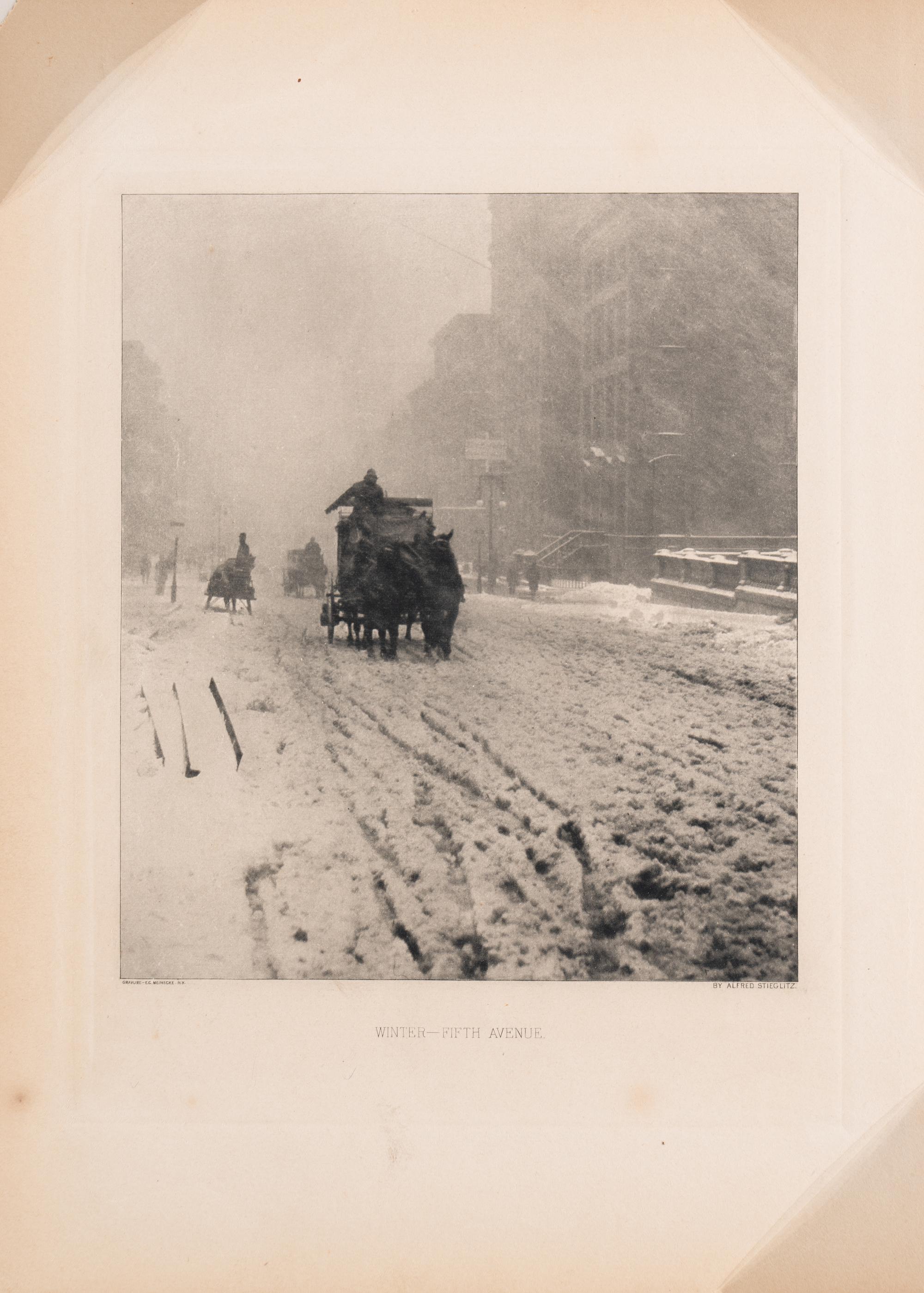 Alfred Stieglitz (1864-1964) Winter, Fifth Avenue, 1893, from "Photographic Times" 1896