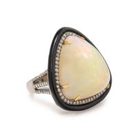 OPAL AND DIAMOND RING