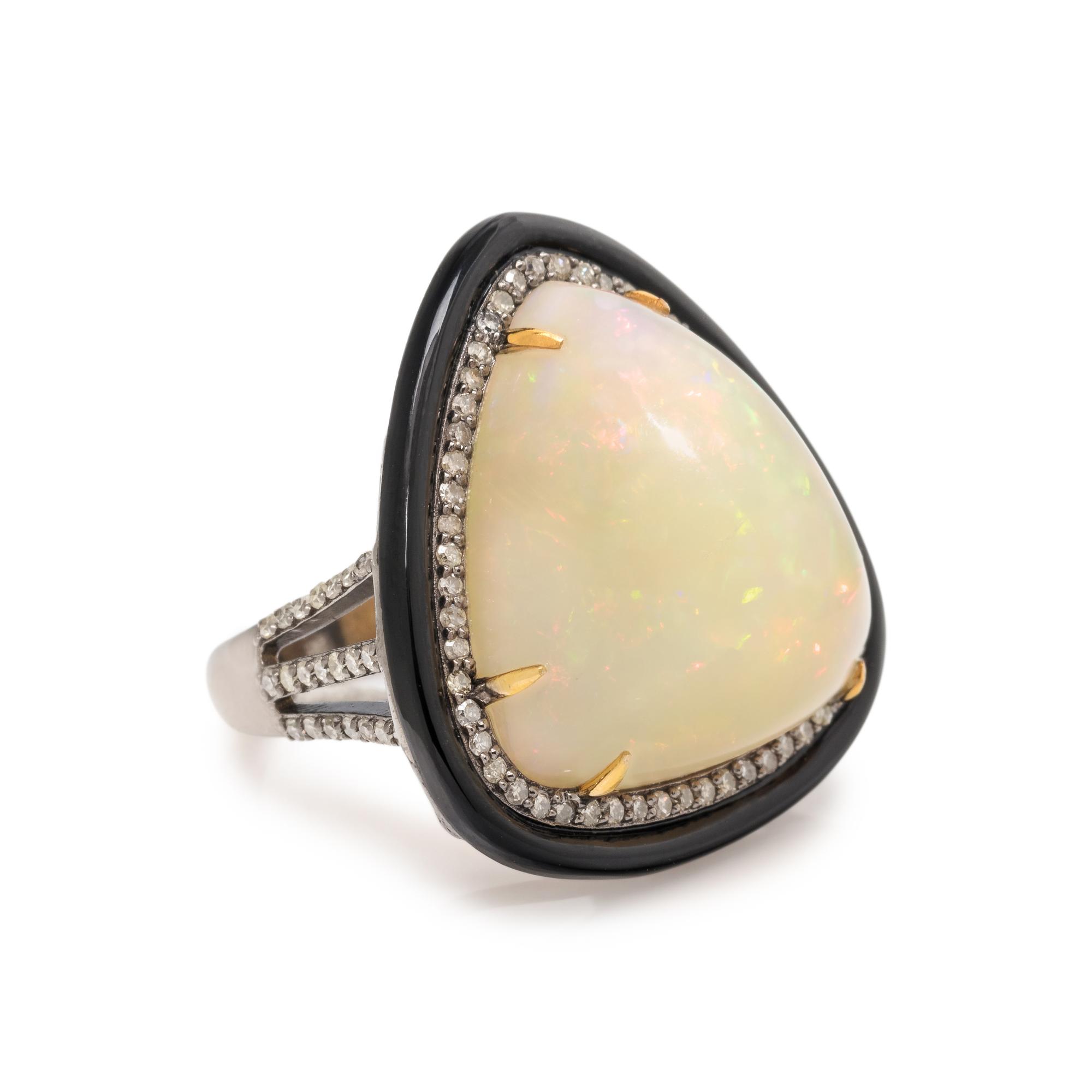 OPAL AND DIAMOND RING