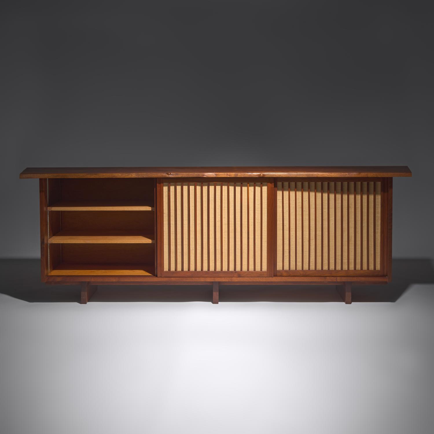 George Nakashima (American, 1905–1990) — Triple Door Sliding Cabinet, 1965
