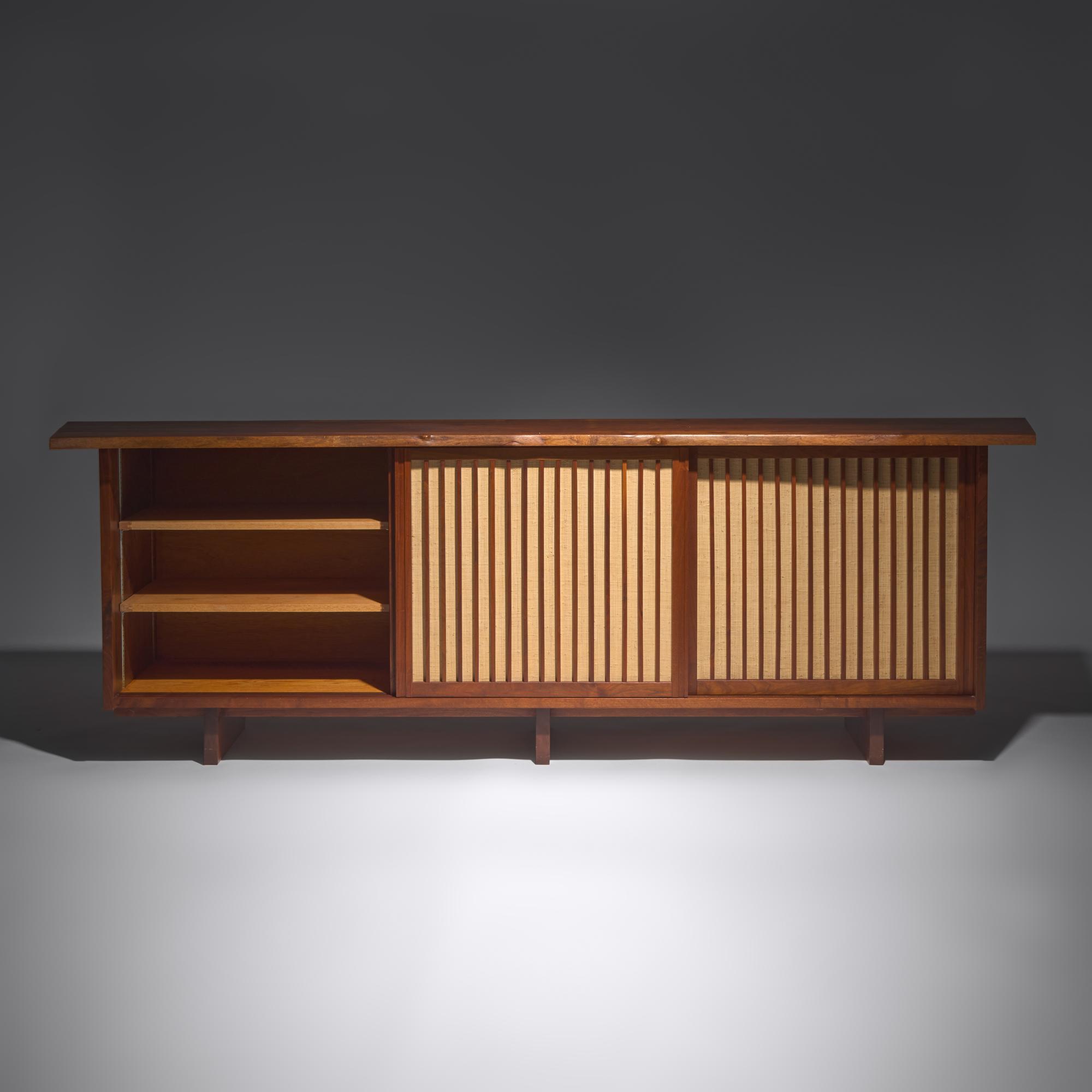 George Nakashima (American, 1905–1990) — Triple Door Sliding Cabinet, 1965
