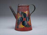 A Toleware Paint-Decorated Tin Coffeepot
