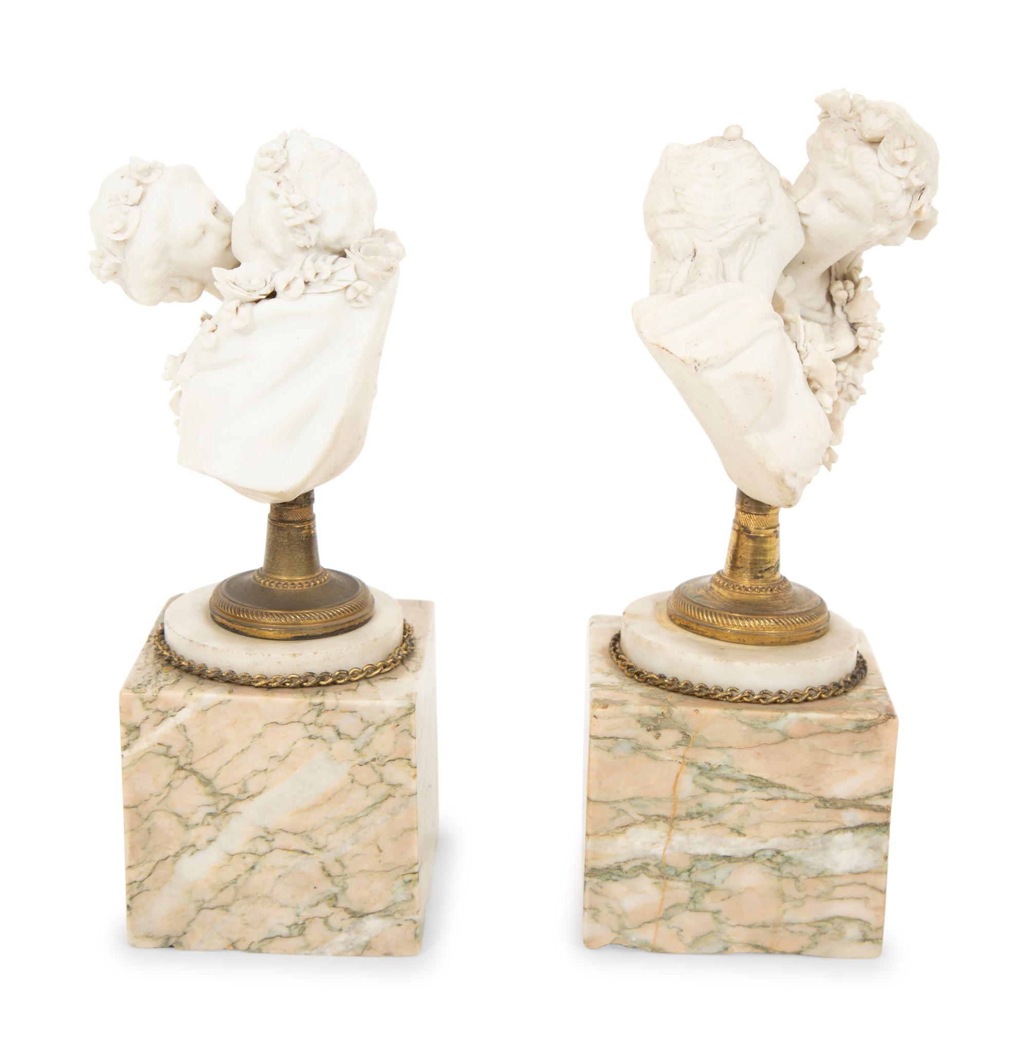 A Pair of Sèvres Style Biscuit Porcelain Bust Sculptures
