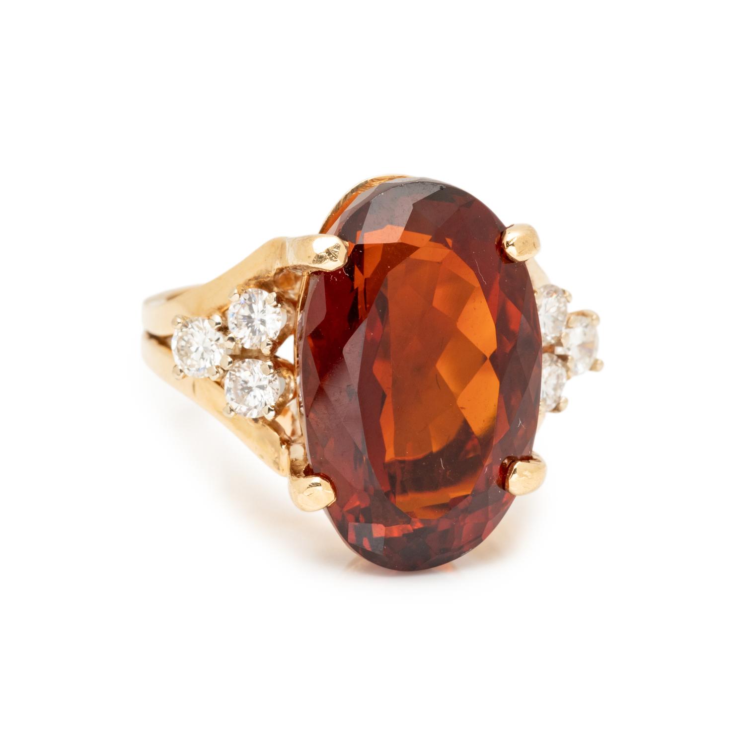CITRINE AND DIAMOND RING