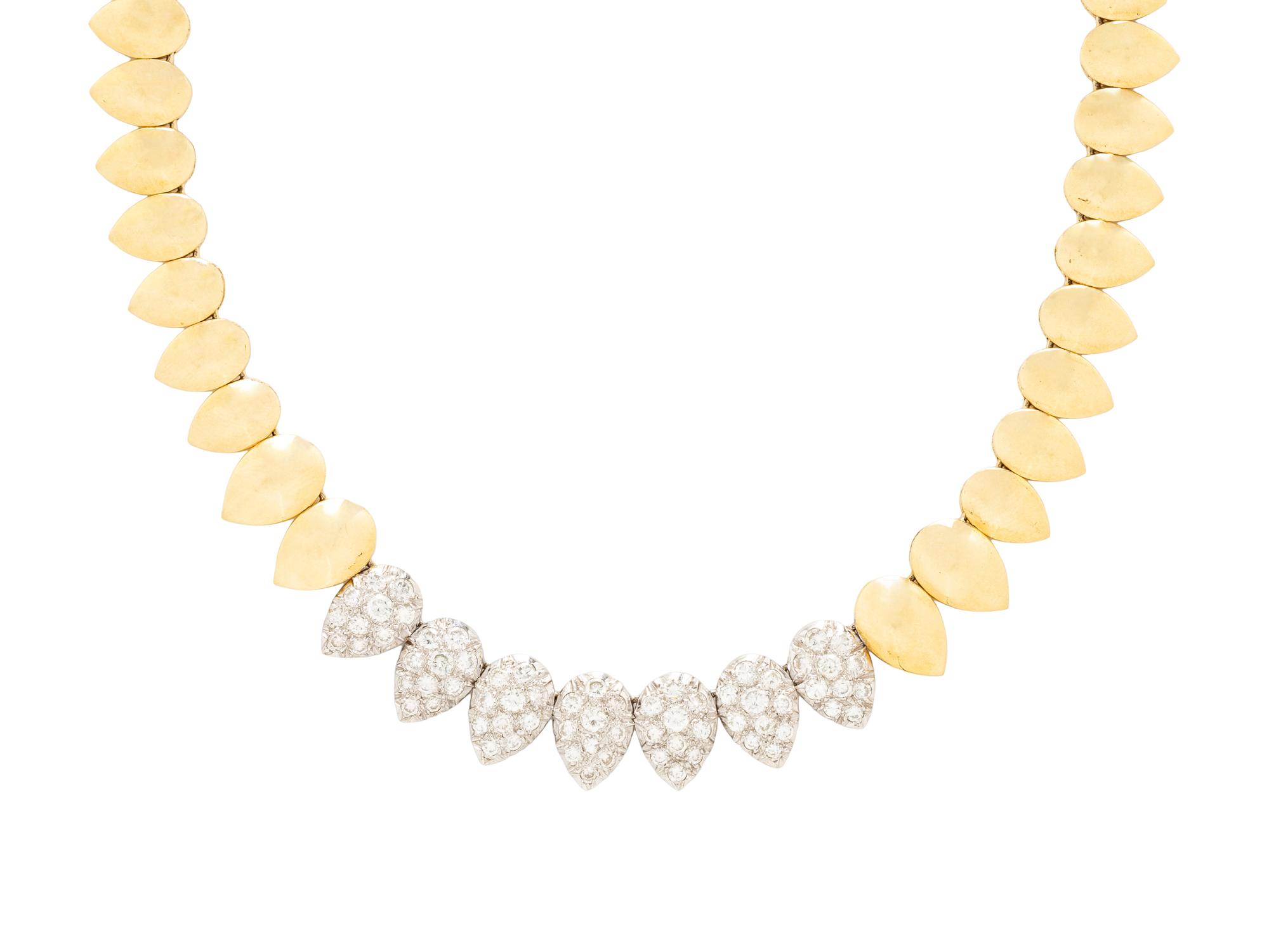 YELLOW GOLD AND DIAMOND NECKLACE