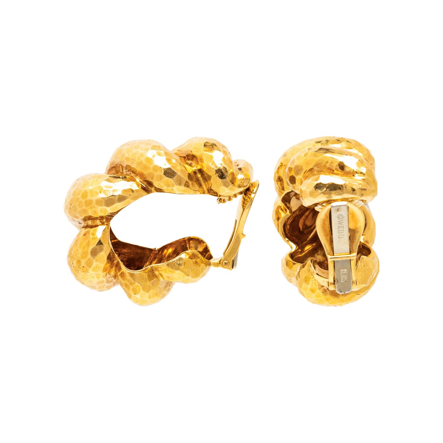 DAVID WEBB, YELLOW GOLD CLIP EARRINGS