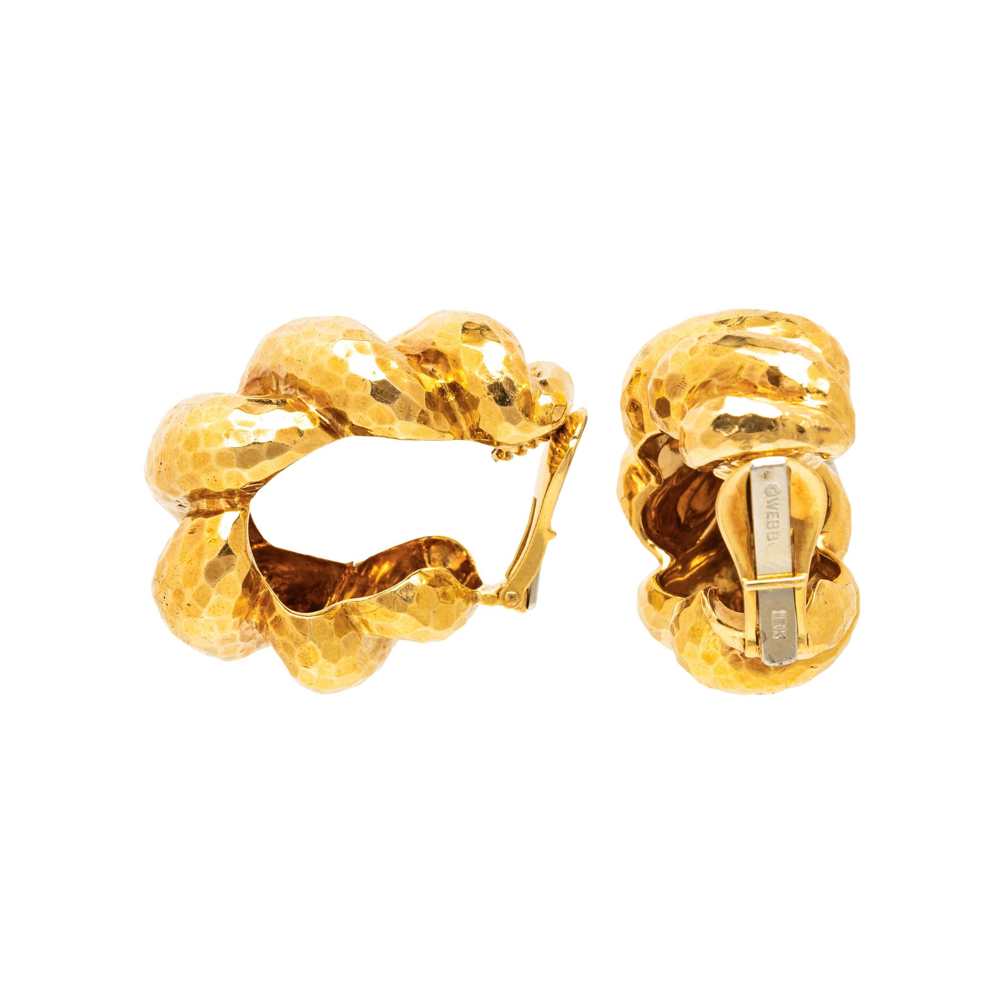 DAVID WEBB, YELLOW GOLD CLIP EARRINGS