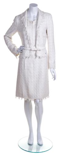 A Chanel Ivory Dress, Size 40.