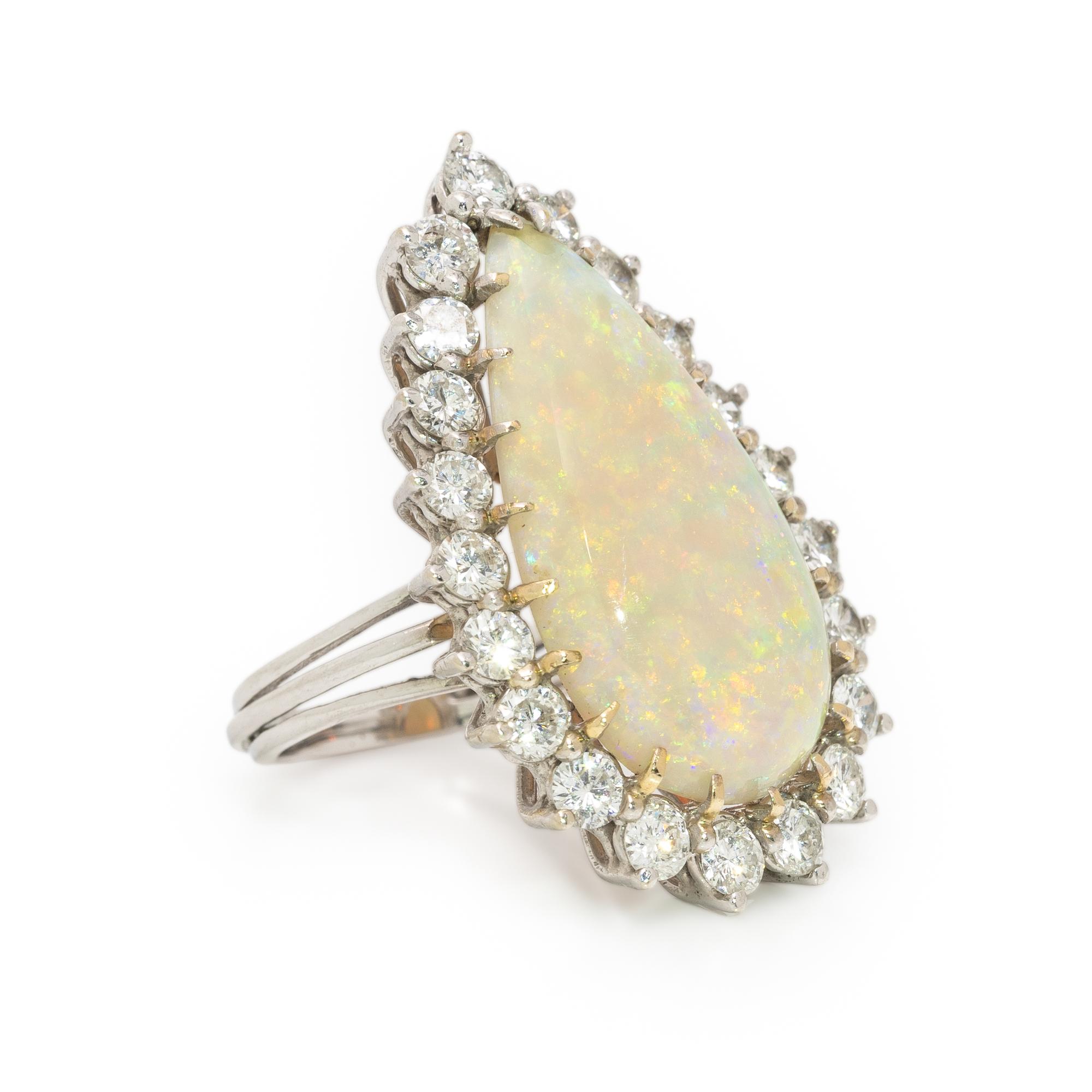 OPAL AND DIAMOND RING