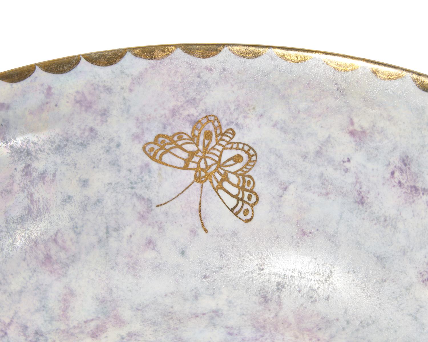 Two Wedgwood Butterfly Lustre and Parcel-Gilt Table Articles