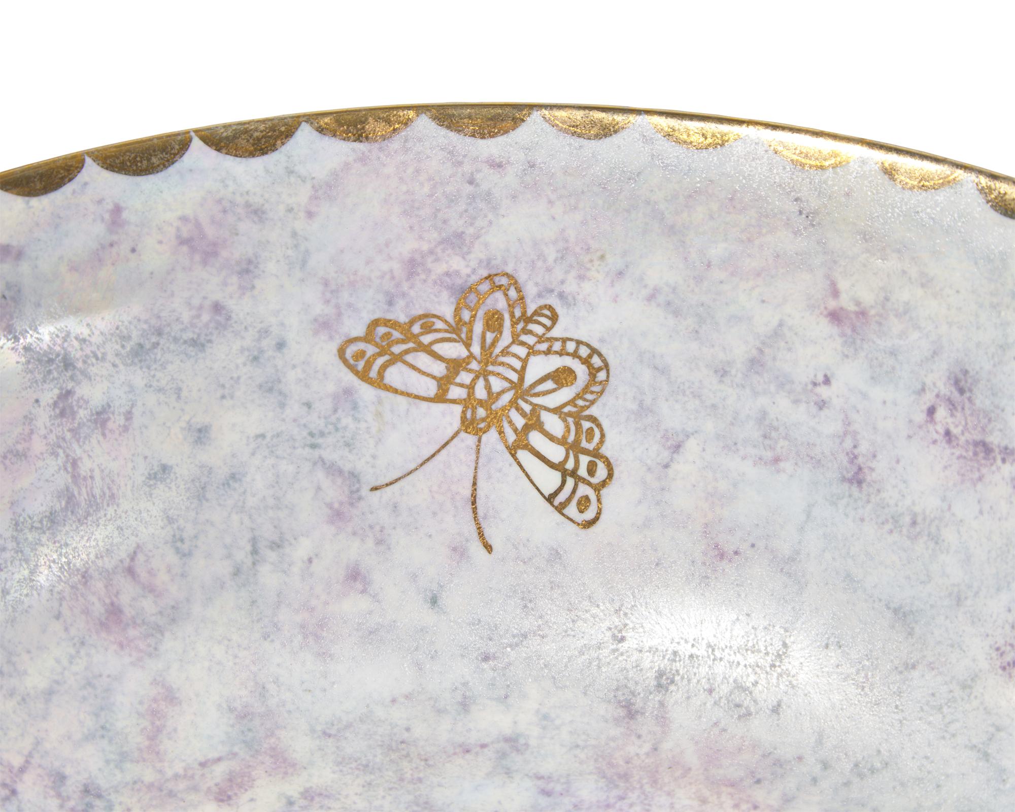 Two Wedgwood Butterfly Lustre and Parcel-Gilt Table Articles