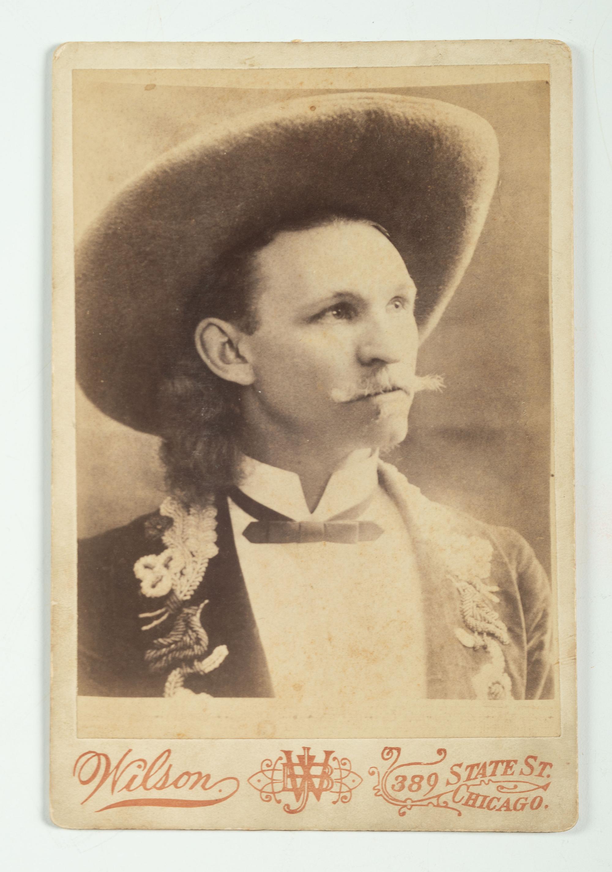 [WILD WEST SHOWS]. Cabinet photograph attributed as Frank E. Butler. Chicago, IL: Wilson, n.d.