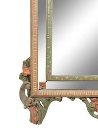 An Italian Polychrome Decorated Mirror