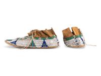 Cheyenne Beaded Hide Moccasins