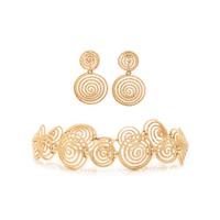 COLLECTION OF YELLOW GOLD SWIRL MOTIF JEWELRY