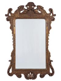 A Chinoiserie Style Gilt and Molded Mirror