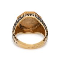ATTILIO CODOGNATO, YELLOW GOLD AND ENAMEL SKULL RING