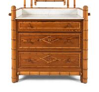 A Faux Bamboo and Maple Marble-Top Dressing Table