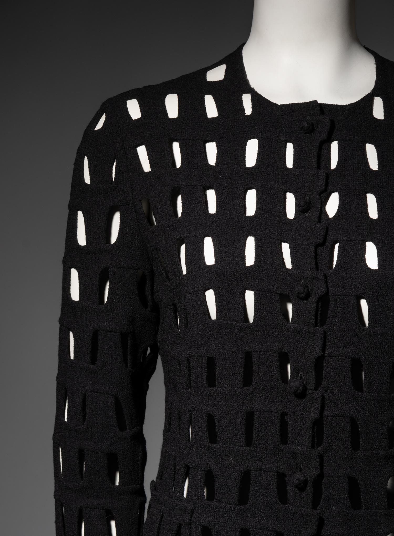 Ralph Rucci Wool Crepe Open Work Design Jacket