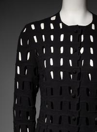 Ralph Rucci Wool Crepe Open Work Design Jacket