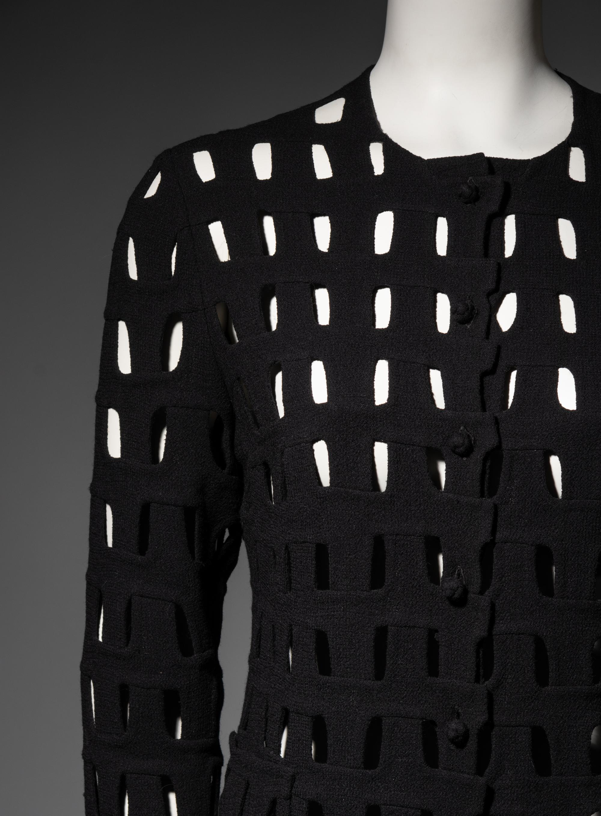 Ralph Rucci Wool Crepe Open Work Design Jacket