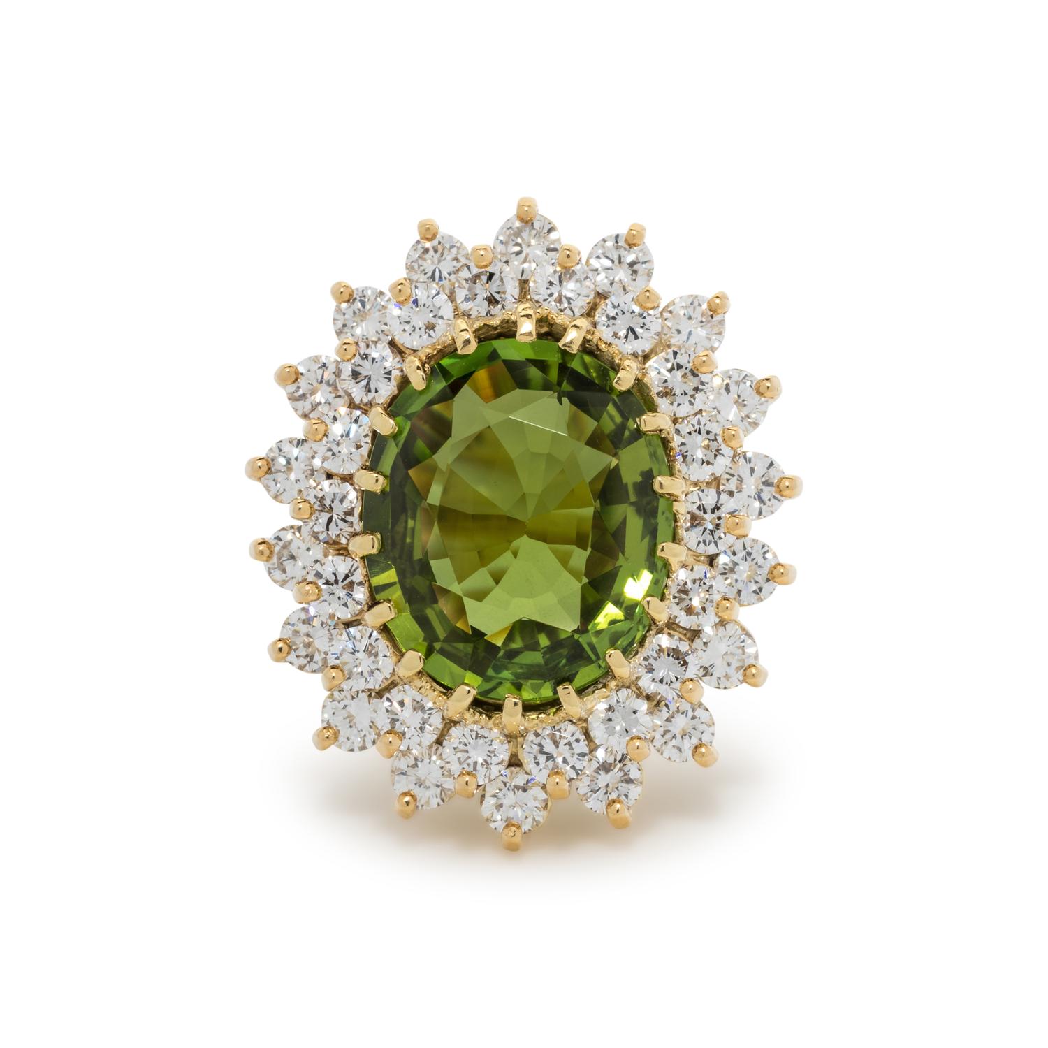 PERIDOT AND DIAMOND RING