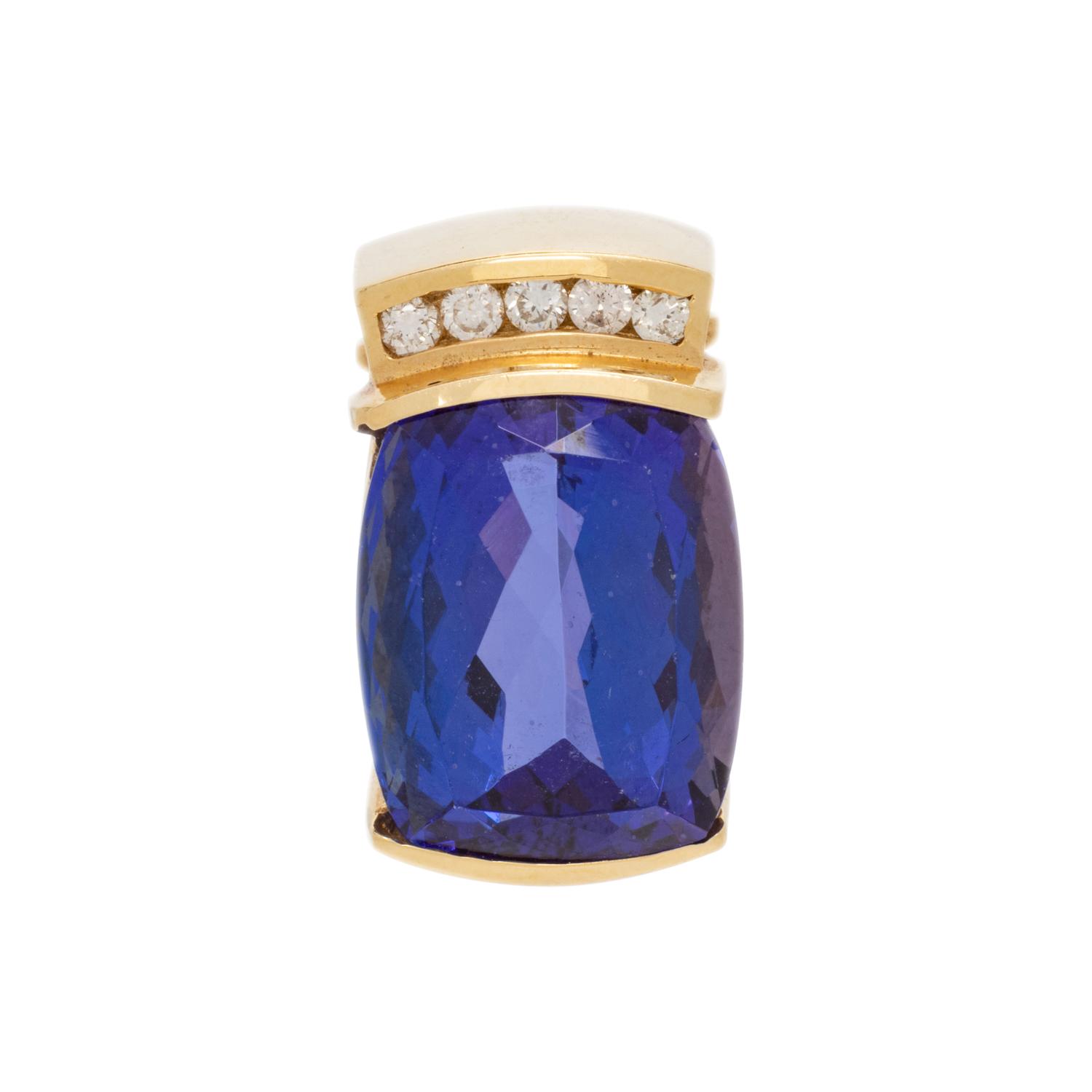 TANZANITE AND DIAMOND PENDANT