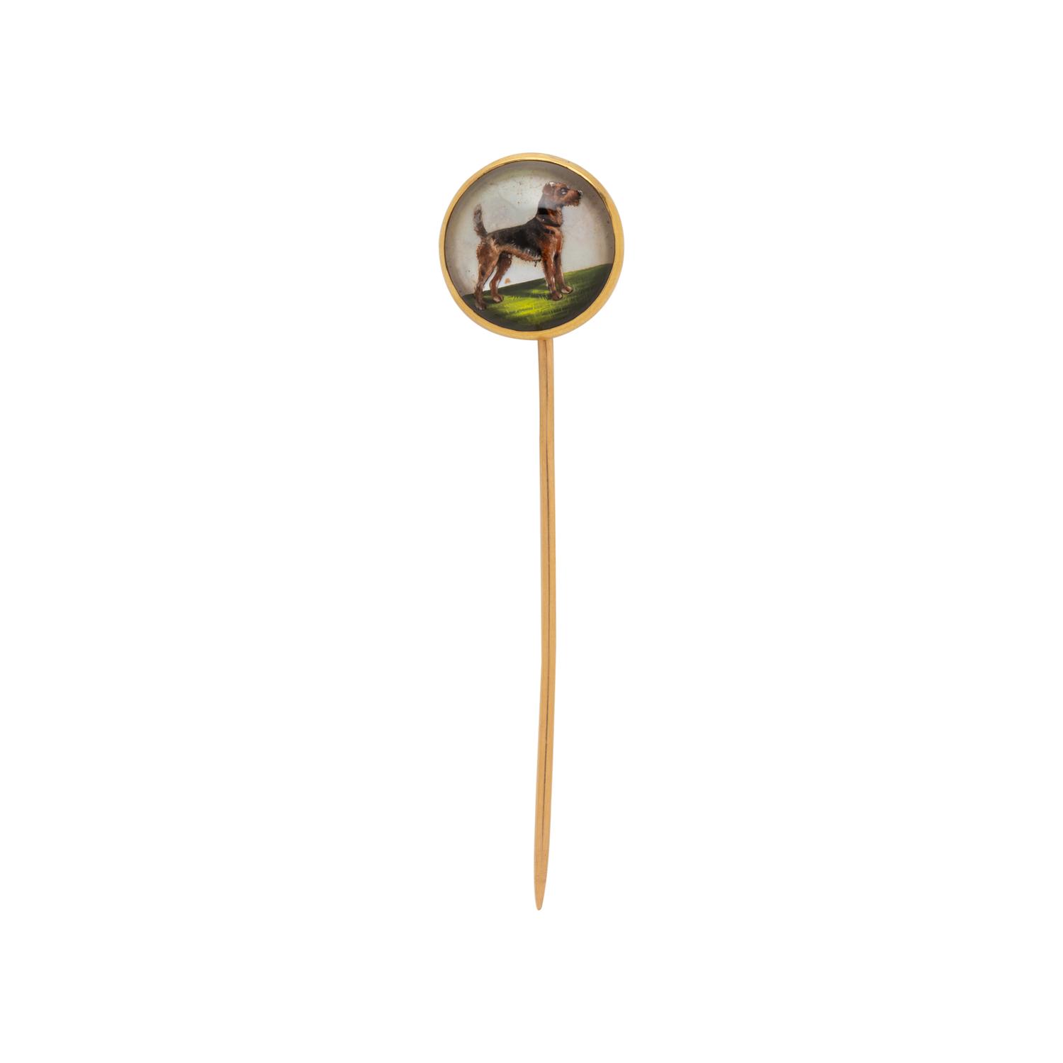 ESSEX CRYSTAL DOG STICK PIN
