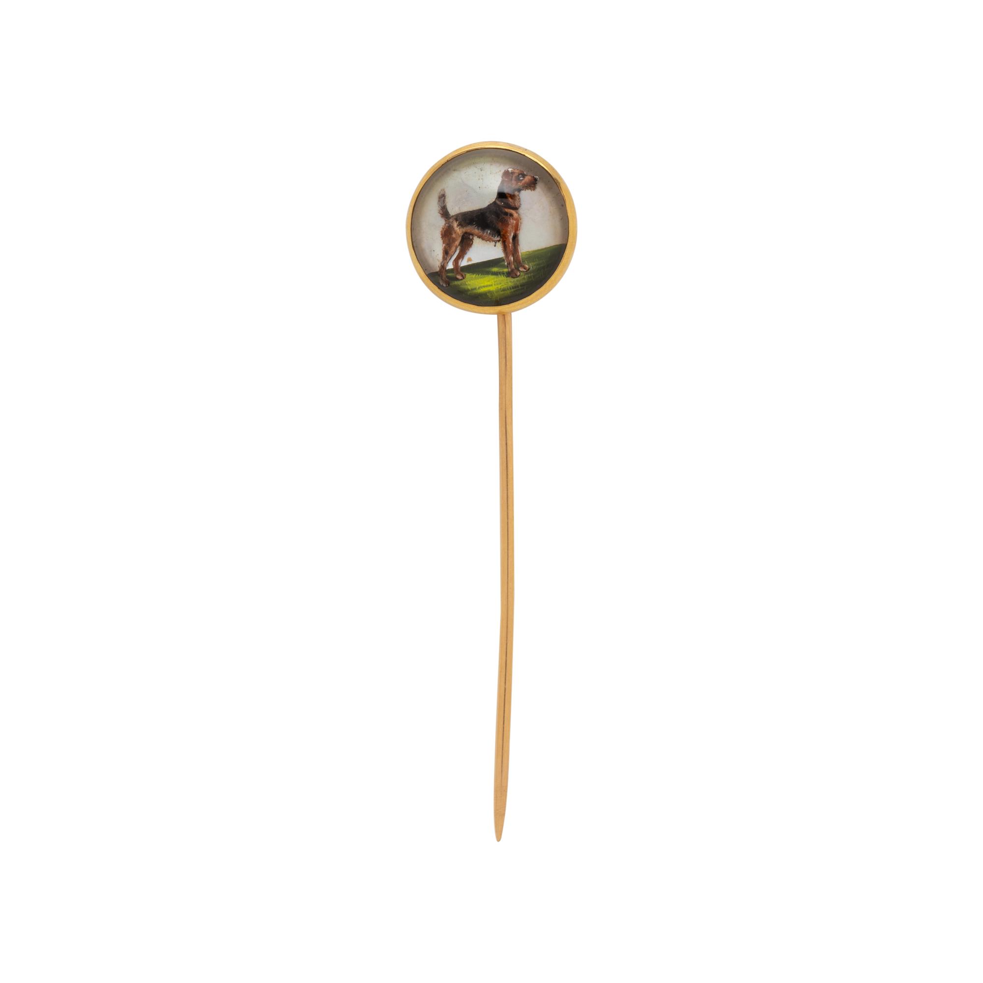ESSEX CRYSTAL DOG STICK PIN