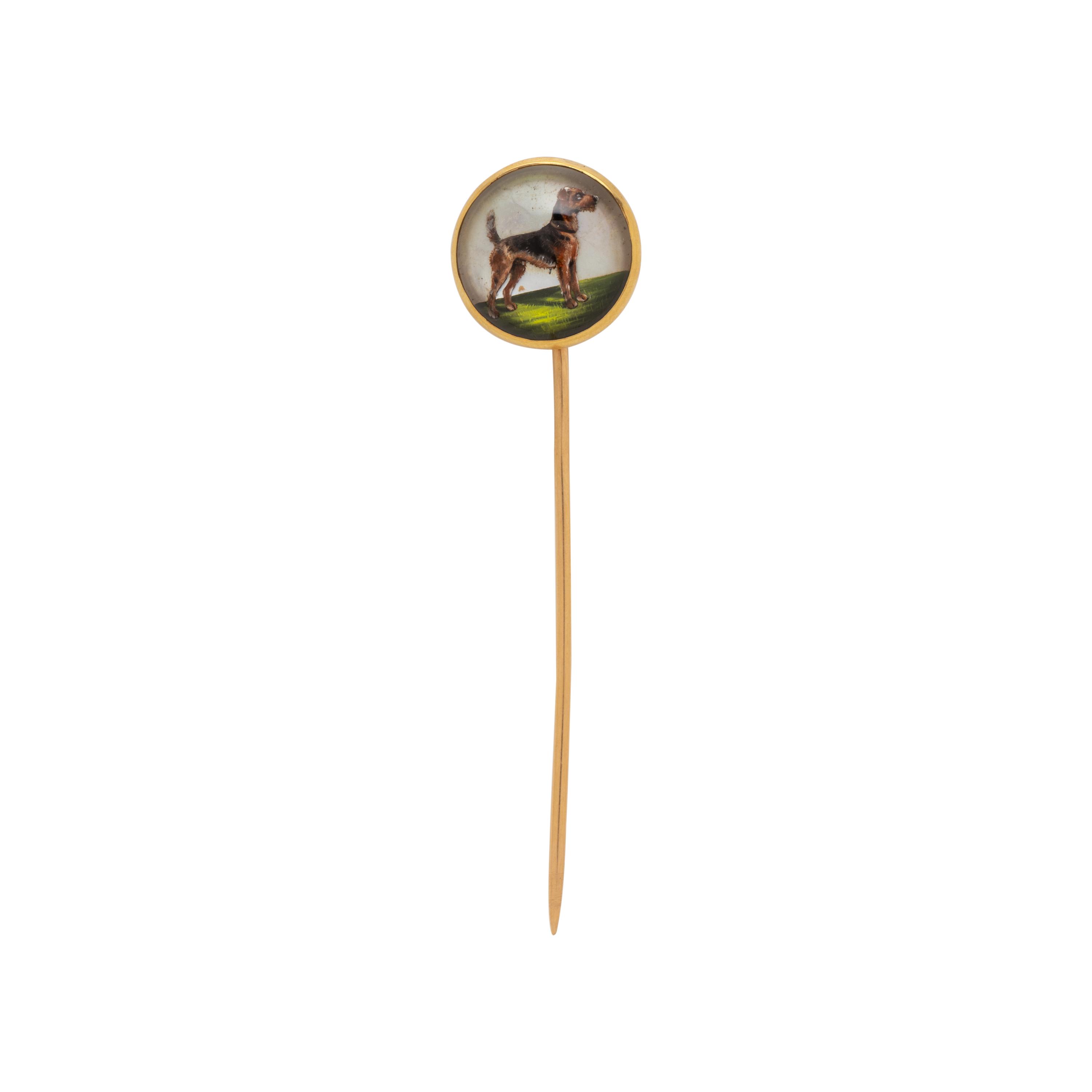 ESSEX CRYSTAL DOG STICK PIN