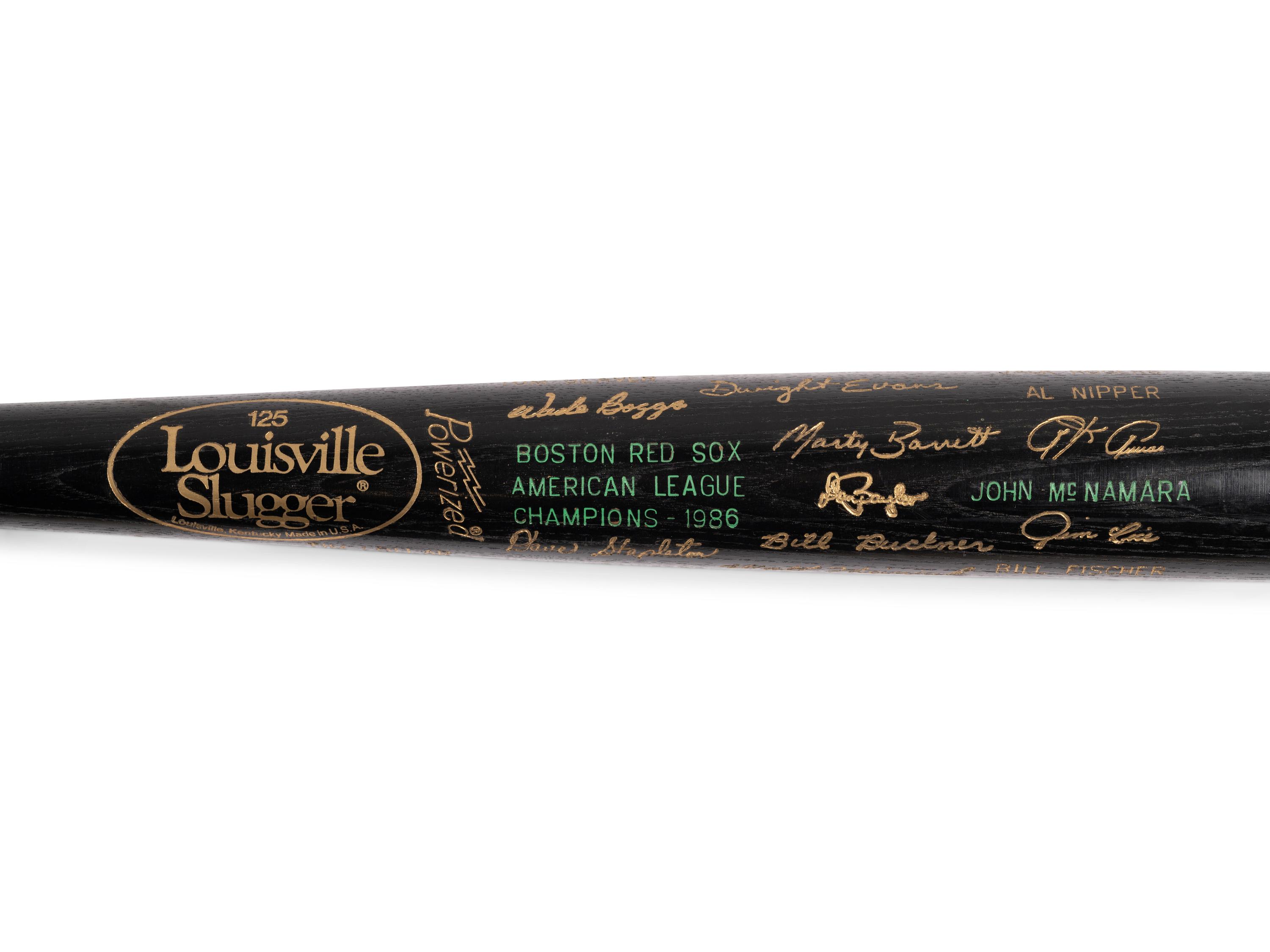 A 1986 Boston Red Sox American League Champions Louisville Slugger Commemorative Black Bat
