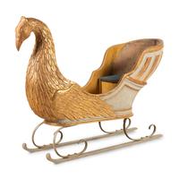 A Giltwood and Grey-Painted Carousel Sleigh