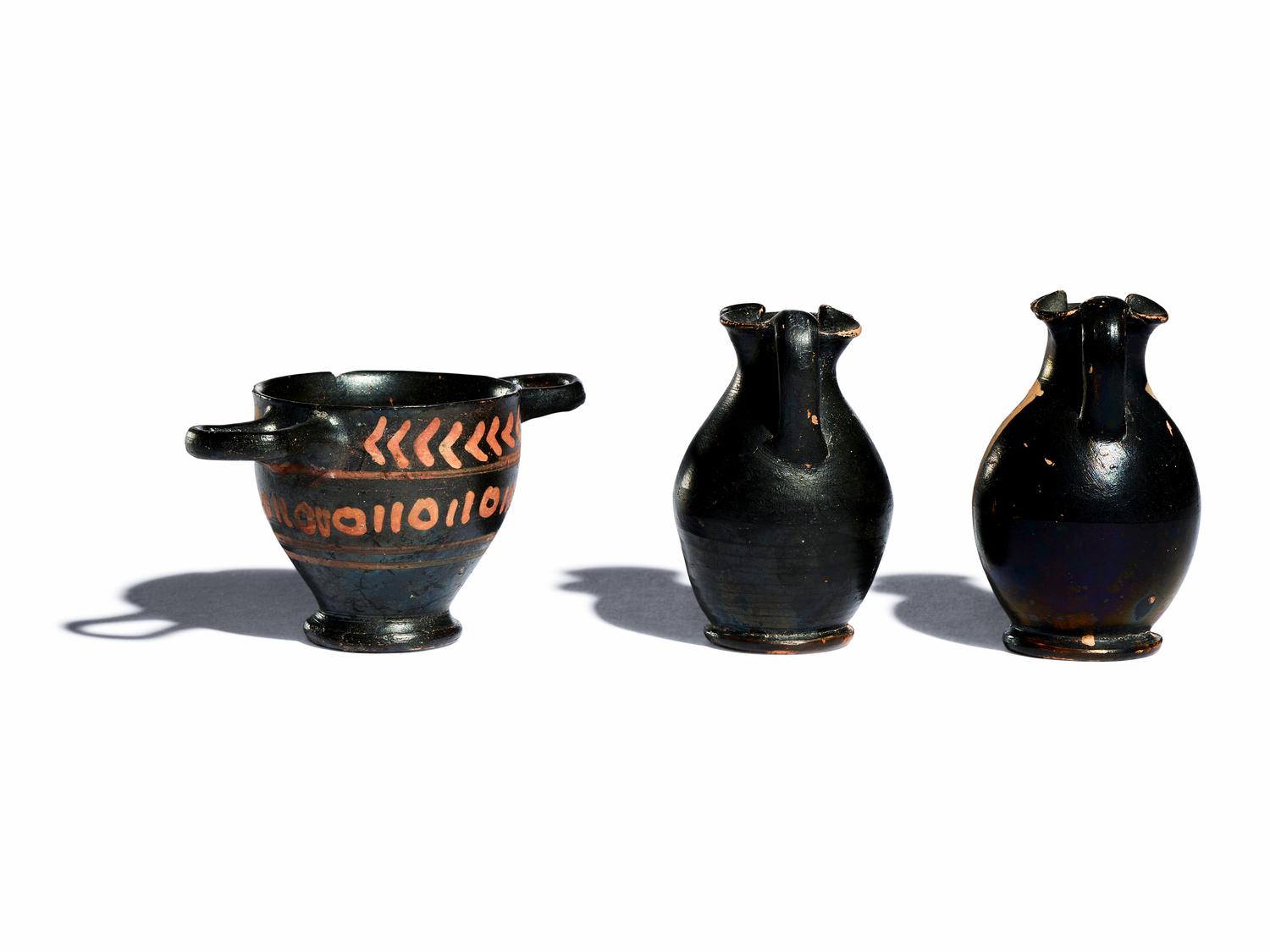 Three Apulian Xenon-Ware Miniature Vessels