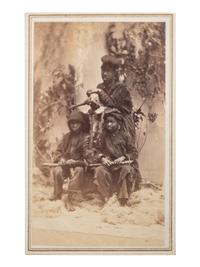 [PHOTOGRAPHY - OCCUPATIONAL]. CDV of 3 young chimney sweeps. Savannah, GA: J.N. Wilson, ca 1866-1876.