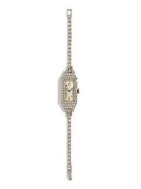 GLYCINE, PLATINUM AND DIAMOND WATCH