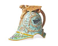 A Wedgwood Majolica Helmet Pitcher