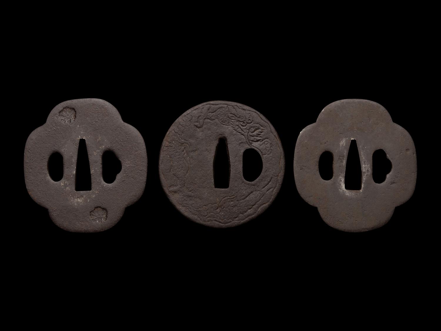 Three Cast Iron Tsuba