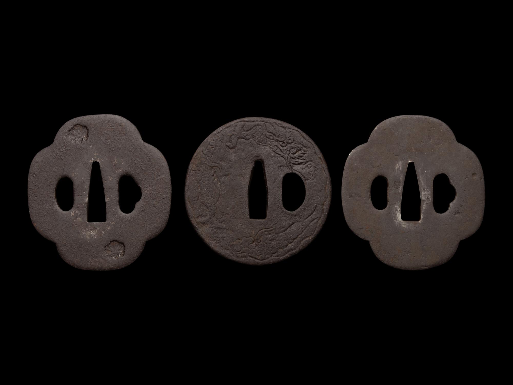 Three Cast Iron Tsuba