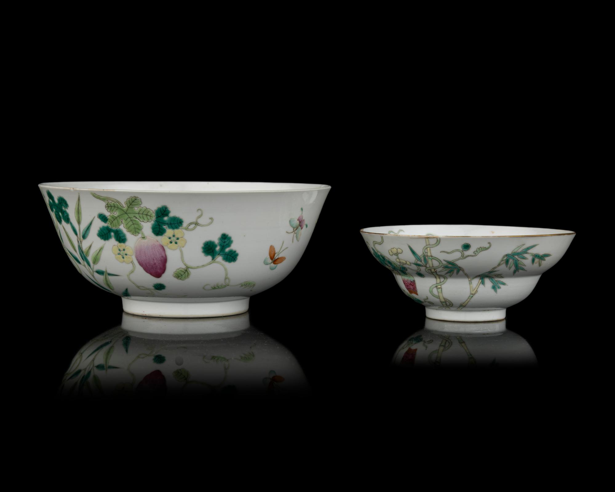 Two Chinese Famille Rose Porcelain Bowls