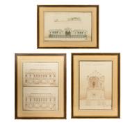 Three Elevations of Beaux Arts Buildings, Paris